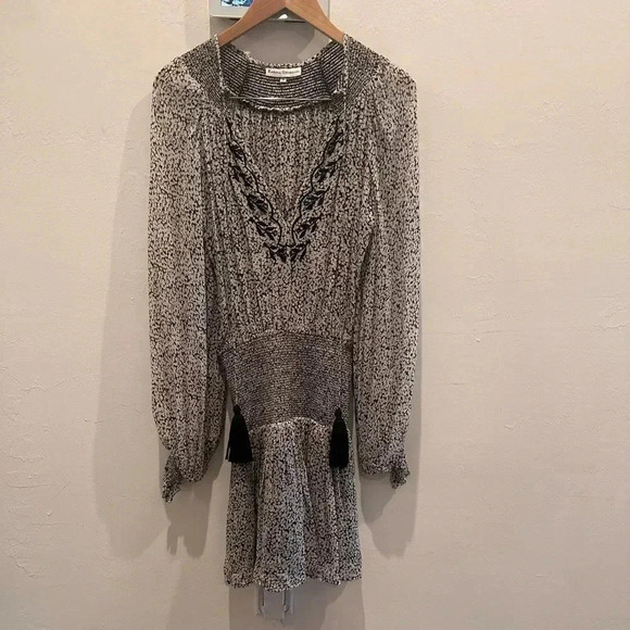 Karina Grimaldi Vintage Print Mini‎ Dress in Gray XS - Picture 2 of 8